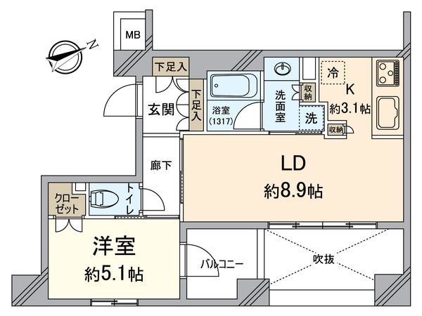 レーベン清水五条 間取図(平面図)