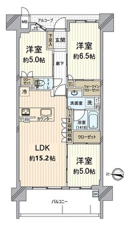 四条烏丸クロスマーク 間取図(平面図) 間取図(平面図)