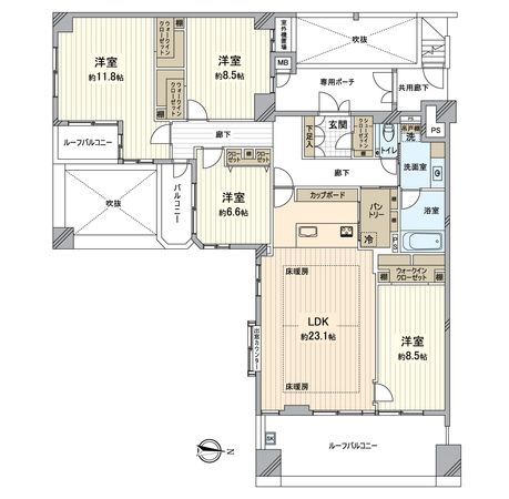 サンマンションドゥーシェ室町冷泉町 間取図(平面図) サンマンションドゥーシェ室町冷泉町 間取図(平面図)