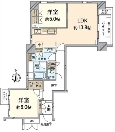 ジ・アーバネックス京都四条烏丸テラス 間取図(平面図)