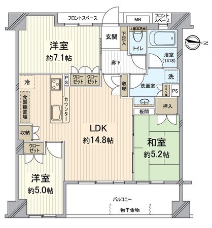 ヴェリテ・ラウロ山科音羽川 間取図(平面図)