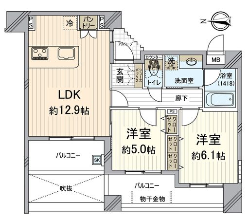 グランエスパス御所南 間取図(平面図) グランエスパス御所南 間取図(平面図)