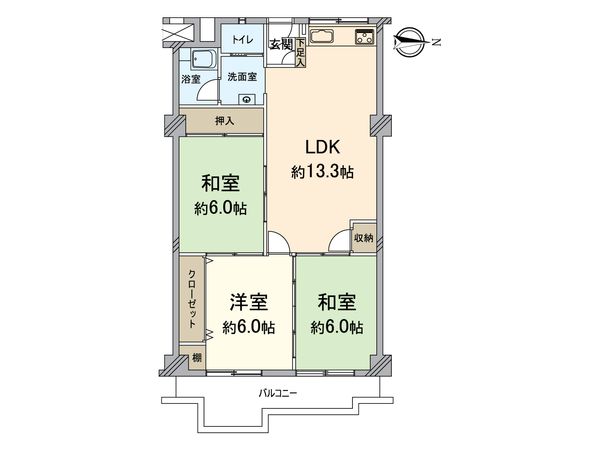 メガロコープ西陣A 間取図(平面図) メガロコープ西陣A 間取図(平面図)