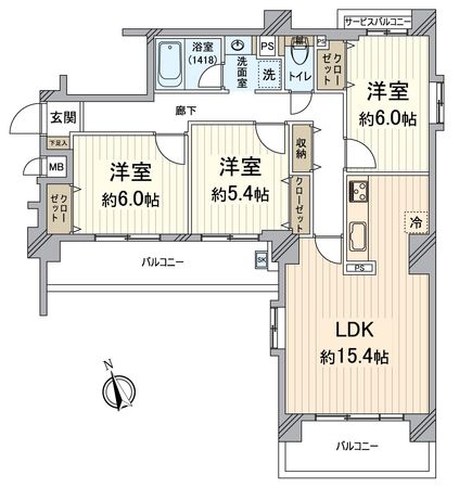 クライス祇園 間取図(平面図)