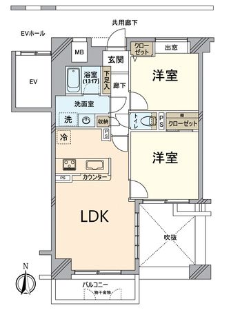 ヴィルヌーブ堀川五条 間取図(平面図) ヴィルヌーブ堀川五条 間取図(平面図)