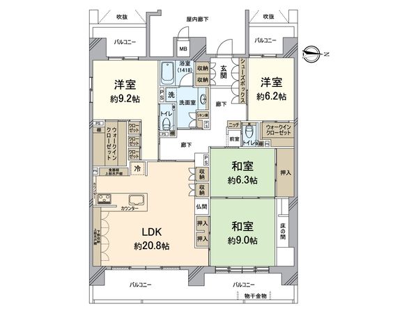 プレミスト京都烏丸通 間取図(平面図) プレミスト京都烏丸通 間取図(平面図)