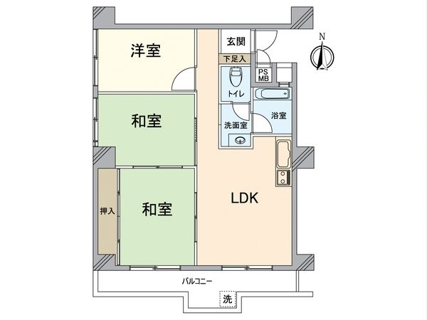 コーポラス北野 間取図(平面図) コーポラス北野 間取図(平面図)