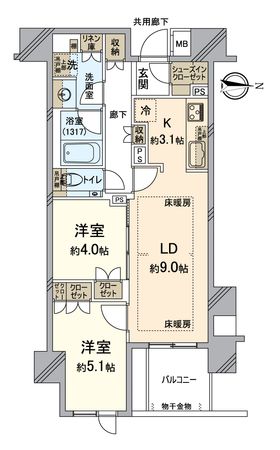 クラッシィハウス御池柳馬場 間取図(平面図) クラッシィハウス御池柳馬場 間取図(平面図)