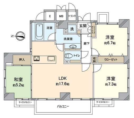 御所西夷川町アーバンライフ 間取図(平面図) 間取図(平面図)