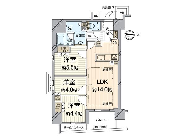 ジオ山科椥辻ノース 間取図(平面図)