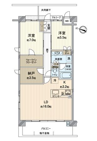 グランアッシュ山科御陵 間取図(平面図) 間取図(平面図)