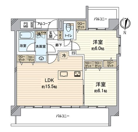 ヴィヴァーチェ三条室町 間取図(平面図)