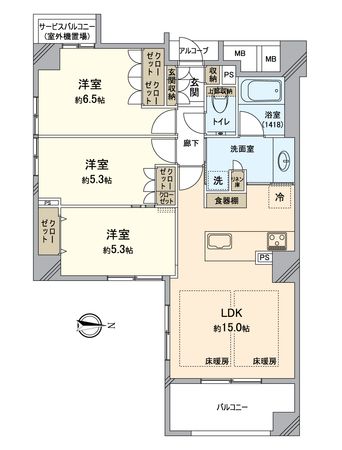 イーグルコート御所南柳馬場二条 間取図(平面図)