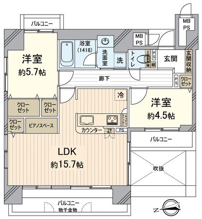 ライオンズマンション東洞院五条 間取図(平面図) ライオンズマンション東洞院五条 間取図(平面図)