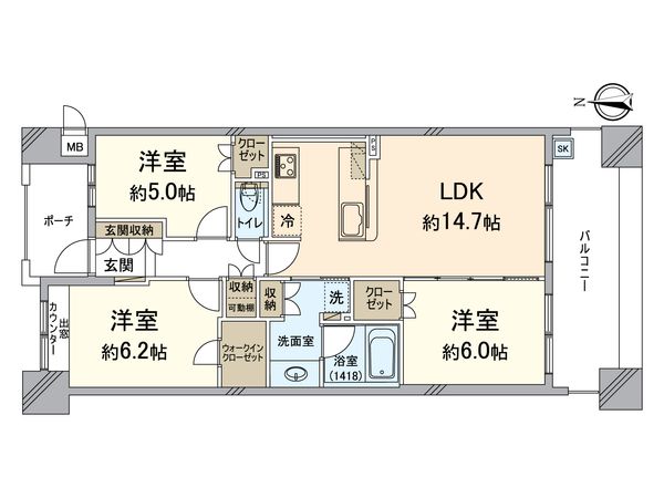 グランクール河原町二条 間取図(平面図)