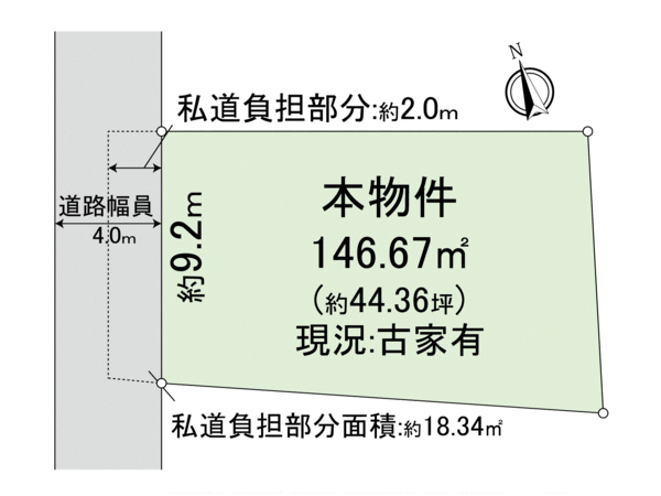 西京区上桂御正町 地形図
