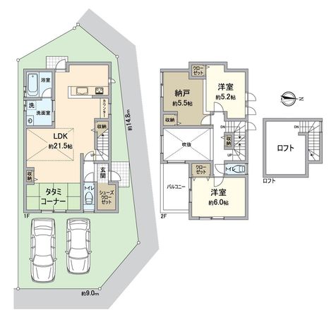 西京区山田南山田町 1号地 新築一戸建 間取図(平面図) 西京区山田南山田町 1号地 新築一戸建 間取図(平面図)