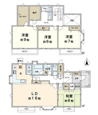 長岡京市下海印寺東条 間取図(平面図)