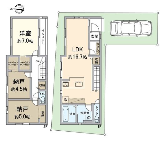 長岡京市神足掛越 3号地 間取図(平面図) 間取図(平面図)