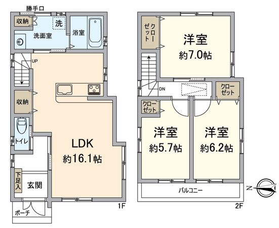 西京区下津林楠町 C号地 間取図(平面図) 西京区下津林楠町 C号地 間取図(平面図)