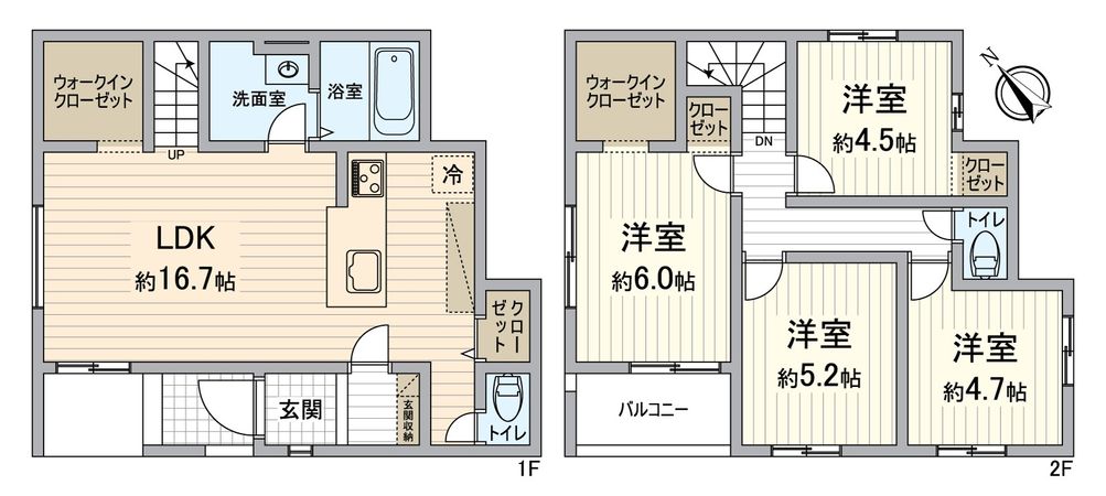 西京区桂池尻町 2期2号地 間取図(平面図) 西京区桂池尻町 2期2号地 間取図(平面図)