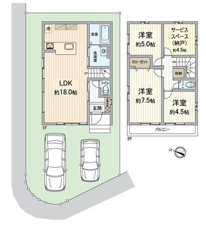 西京区大原野上里鳥見町 2期①号地 間取図(平面図)