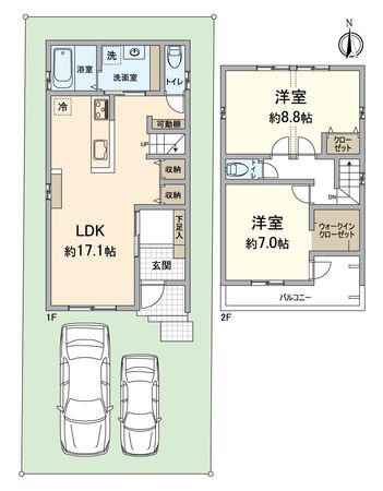 西京区大原野上里鳥見町 間取図(平面図) 間取図(平面図)