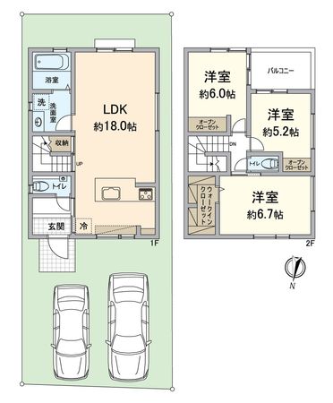 西京区大原野上里勝山町 2号地 間取図(平面図)