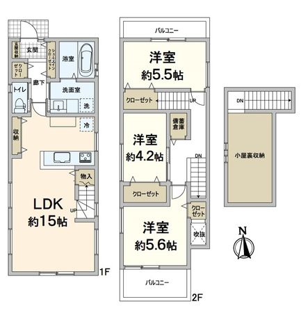 西京区桂坤町 間取図(平面図)