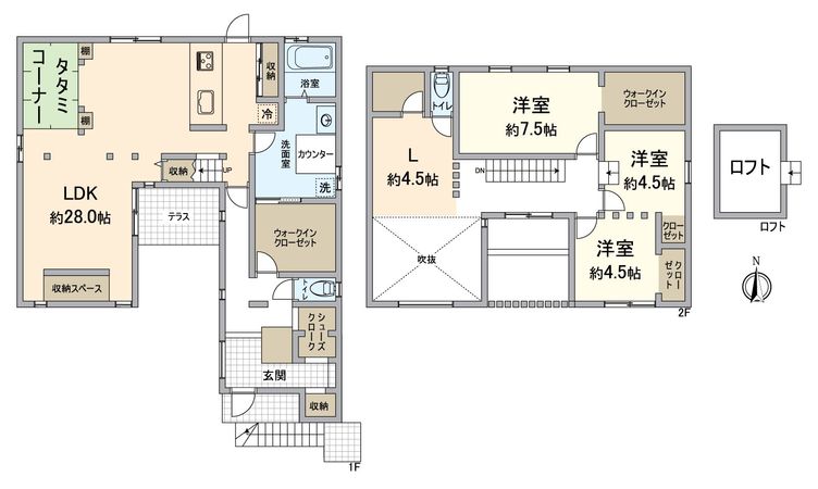 西京区大原野西竹の里町 間取図(平面図) 西京区大原野西竹の里町 間取図(平面図)
