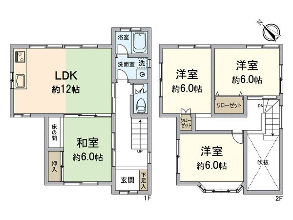西京区大枝沓掛町 間取図(平面図)