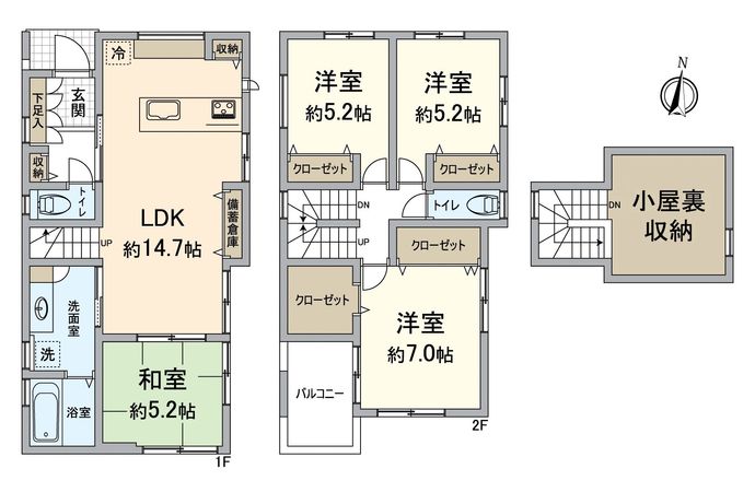 西京区川島三重町 1号地 間取図(平面図)