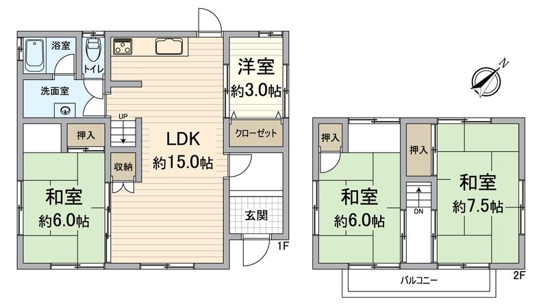長岡京市高台一丁目 間取図(平面図) 間取図(平面図)
