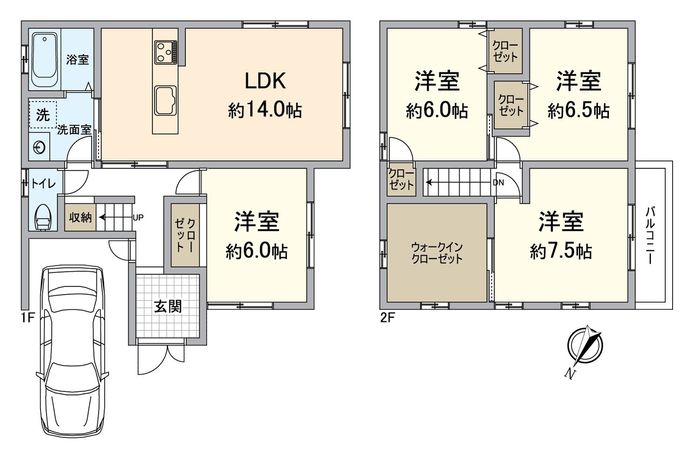 長岡京市金ケ原平井 間取図(平面図) 長岡京市金ケ原平井 間取図(平面図)
