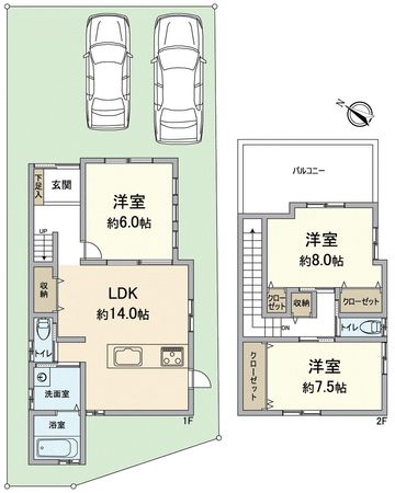 亀岡市篠町馬堀向端 間取図