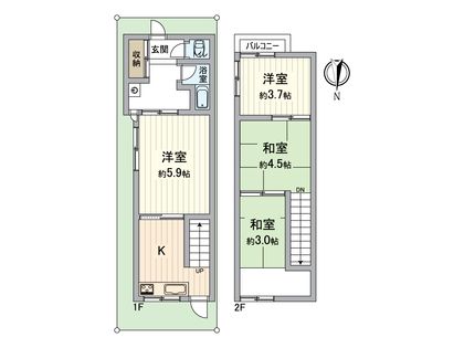 長岡京市神足1丁目 間取図(平面図)