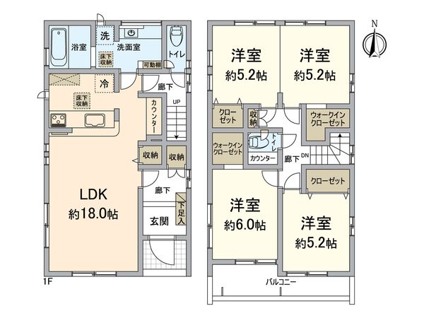 長岡京市久貝2丁目3号棟 間取図(平面図) 長岡京市久貝2丁目3号棟 間取図(平面図)
