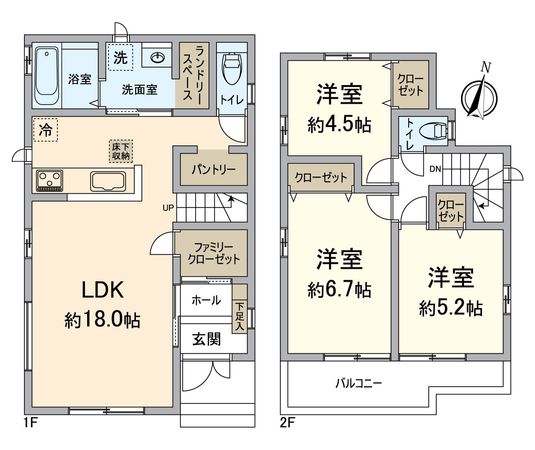 西京区大原野上里鳥見町 2期2号棟 間取図(平面図)