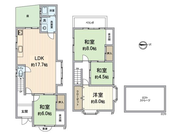 西京区樫原下ノ町 間取図(平面図) 西京区樫原下ノ町 間取図(平面図)