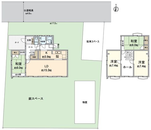 長岡京市梅が丘3丁目 間取図(平面図) 長岡京市梅が丘3丁目 間取図(平面図)