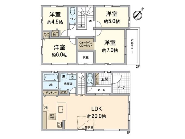 西京区大原野上里紅葉町 1期1号棟 間取図(平面図) 西京区大原野上里紅葉町 1期1号棟 間取図(平面図)