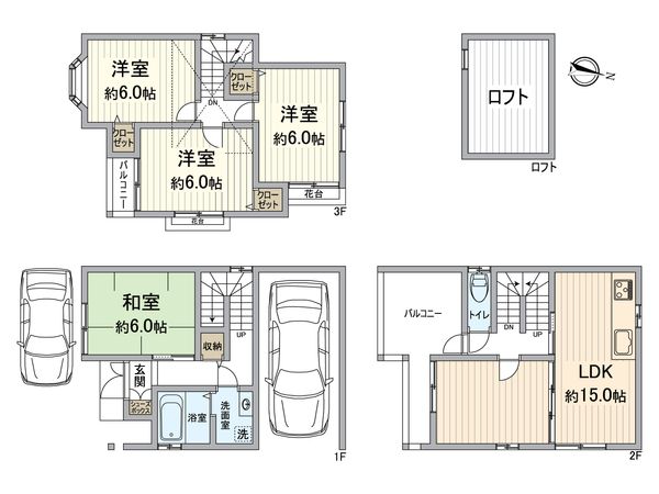 西京区下津林中島町 間取図(平面図) 西京区下津林中島町 間取図(平面図)