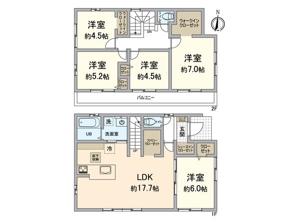 西京区大枝北沓掛町1号棟 間取図(平面図) 西京区大枝北沓掛町1号棟 間取図(平面図)
