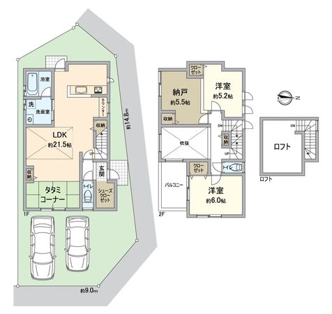 西京区山田南山田町 1号地 新築一戸建 間取図(平面図) 西京区山田南山田町 1号地 新築一戸建 間取図(平面図)