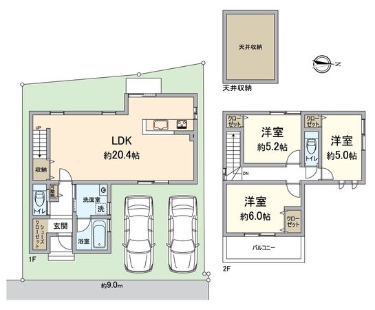 西京区山田南山田町 3号地 新築一戸建 間取図(平面図) 西京区山田南山田町 3号地 新築一戸建 間取図(平面図)
