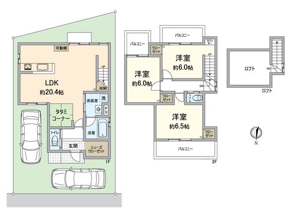 西京区山田南山田町 5号地 新築一戸建 間取図(平面図) 西京区山田南山田町 5号地 新築一戸建 間取図(平面図)