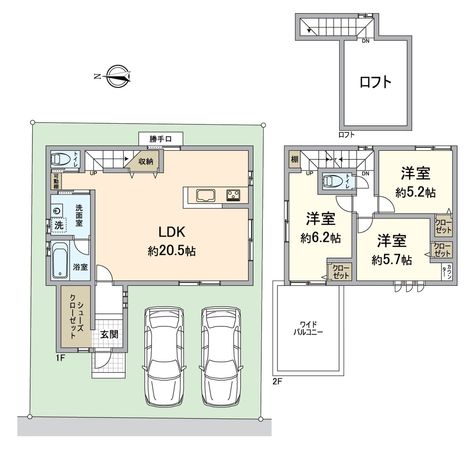 西京区山田南山田町 9号地 新築一戸建 間取図(平面図) 西京区山田南山田町 9号地 新築一戸建 間取図(平面図)