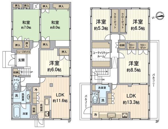 長岡京市滝ノ町2丁目 間取図(平面図) 間取図(平面図)