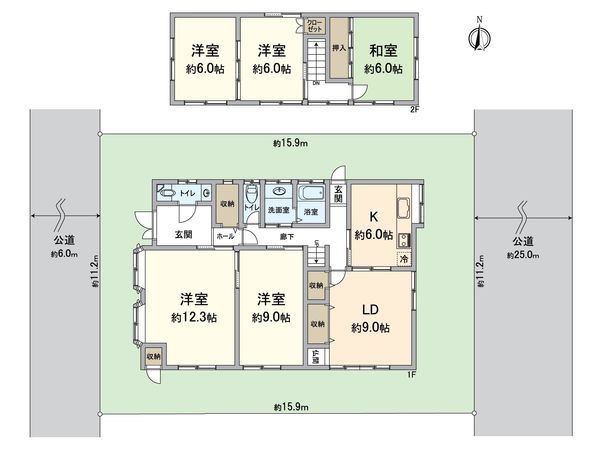 西京区大枝西新林町6丁目 間取図(平面図) 西京区大枝西新林町6丁目 間取図(平面図)