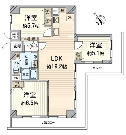 パークテラス桂川 間取図(平面図) 間取図(平面図)